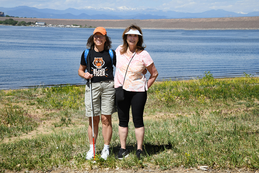 Melissa and Judy with Lake behind them
