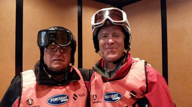 VIP Larry and Jon wearing ski gear